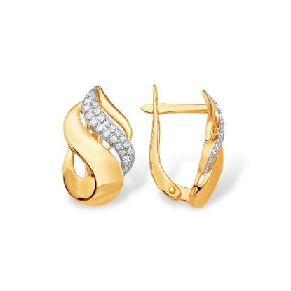 Изображение Золотые серьги с фианитами