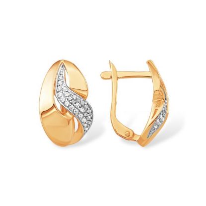 Изображение Золотые серьги с фианитами