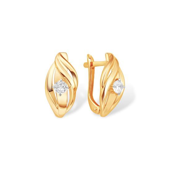 Изображение Золотые серьги с фианитами