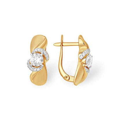 Изображение Золотые серьги с фианитами