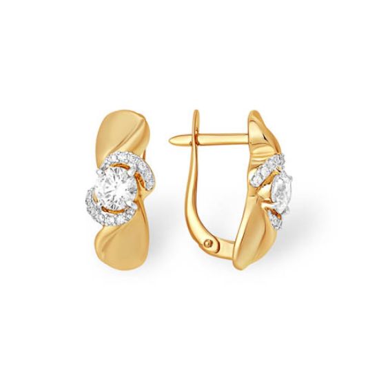 Изображение Золотые серьги с фианитами