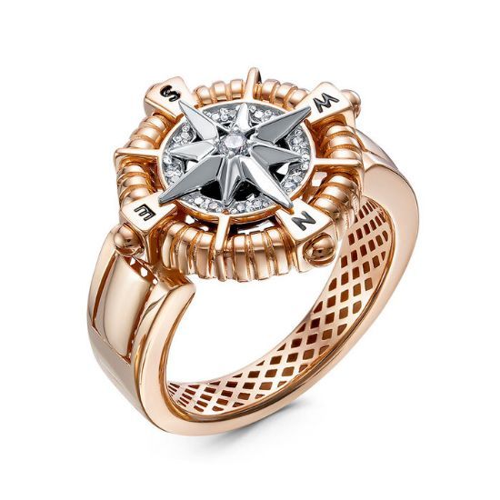 Изображение Золотой перстень с фианитами