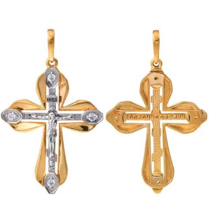 Изображение Золотой крестик с фианитами
