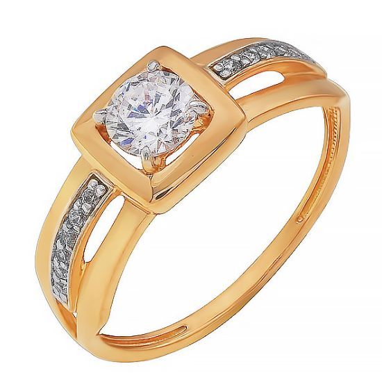 Изображение Золотое кольцо с фианитами