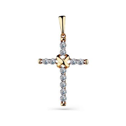 Изображение Золотой крестик с фианитами