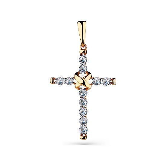 Изображение Золотой крестик с фианитами