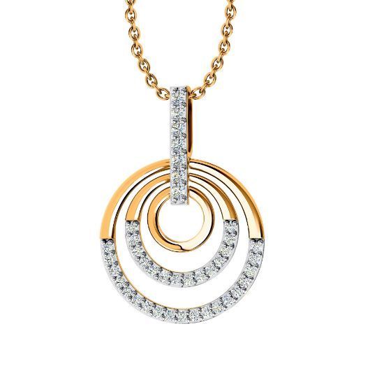 Изображение Золотая подвеска с фианитами