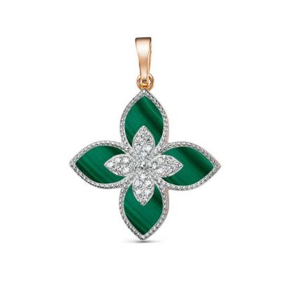 Изображение Золотая подвеска малахитом