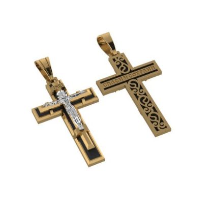Изображение Золотой крест с ониксом