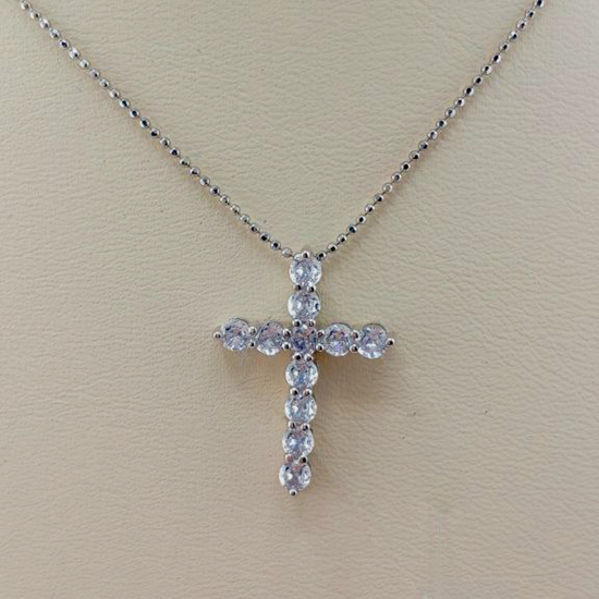 Изображение Золотой крест с фианитами