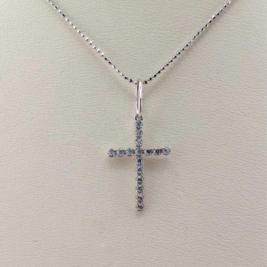 Изображение Золотой крестик с фианитами