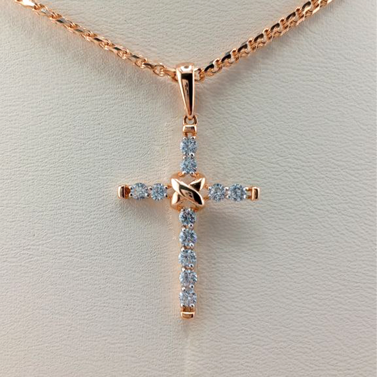 Изображение Золотой крестик с фианитами