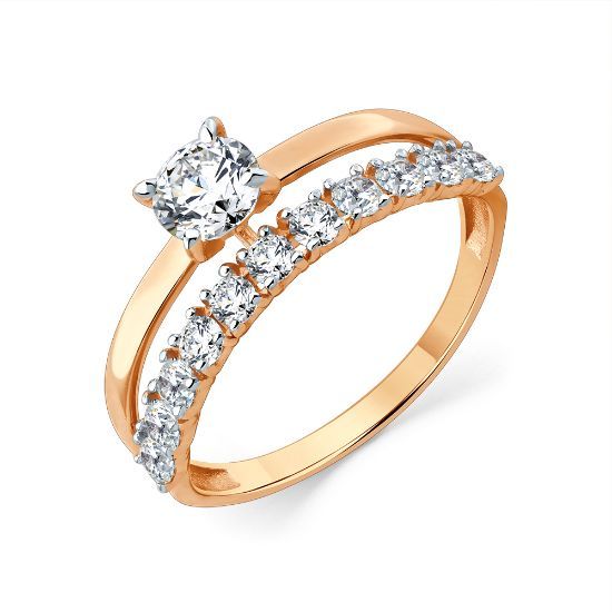 Изображение Золотое кольцо с фианитами