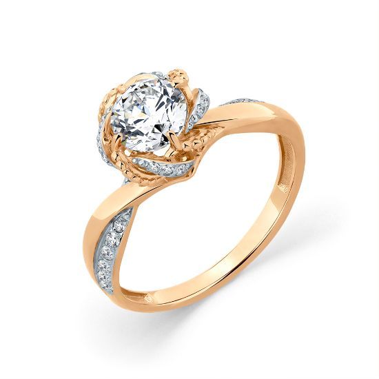 Изображение Золотое кольцо с фианитами