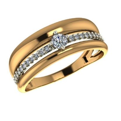 Изображение Золотое кольцо с фианитами