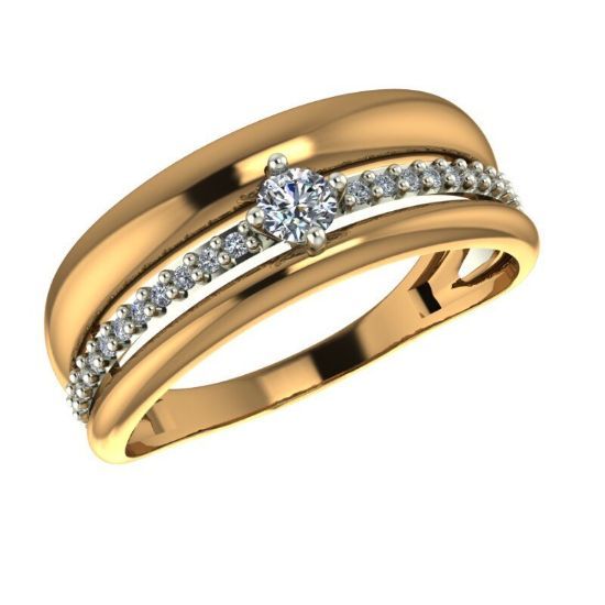 Изображение Золотое кольцо с фианитами