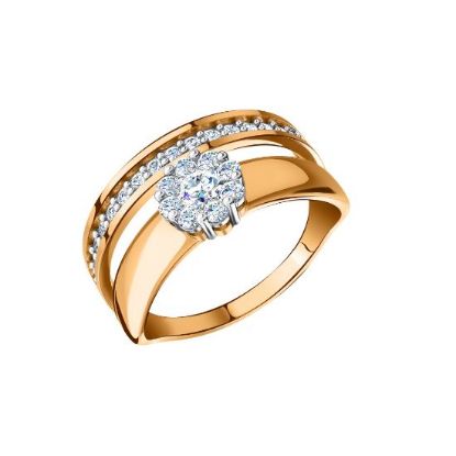 Изображение Золотое кольцо с фианитами