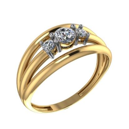 Изображение Золотое кольцо с фианитами