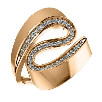 Изображение Золотое кольцо с фианитами