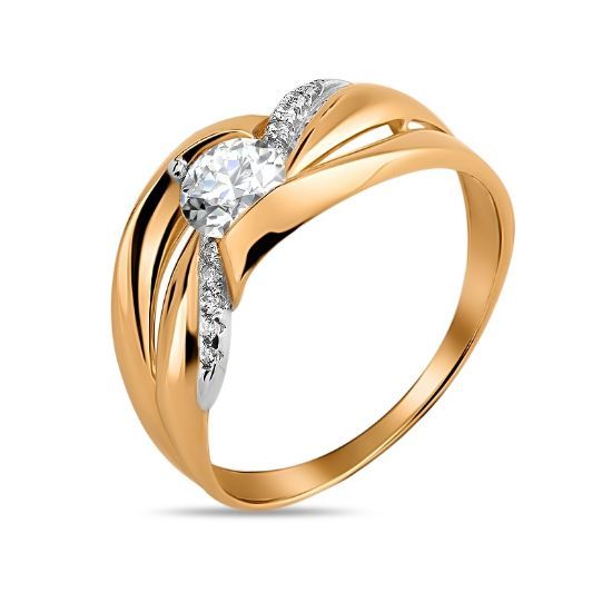 Изображение Золотое кольцо с фианитами