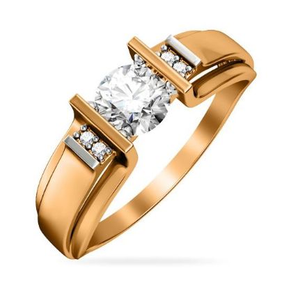 Изображение Золотое кольцо с фианитами