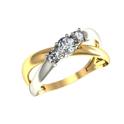 Изображение Золотое кольцо с фианитами
