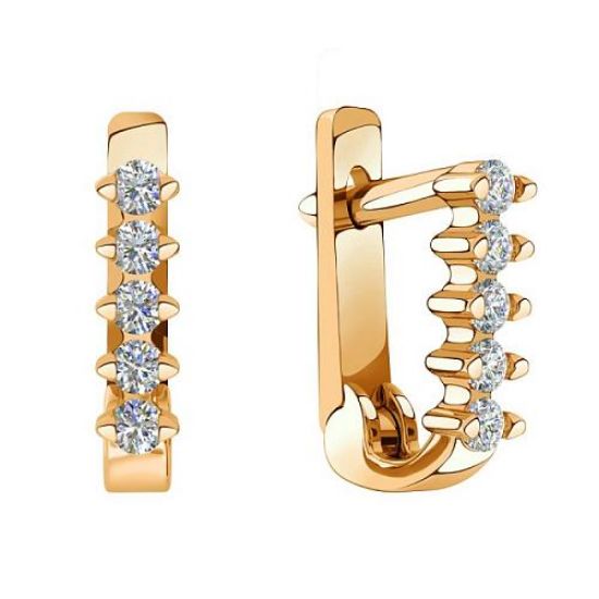 Изображение Золотые серьги с фианитами