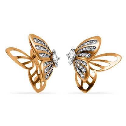 Изображение Золотые серьги "Бабочка"