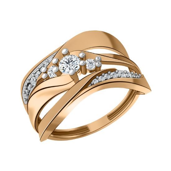 Изображение Золотое кольцо с фианитами