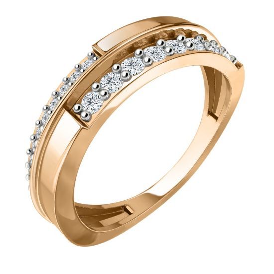 Изображение Золотое кольцо с фианитами