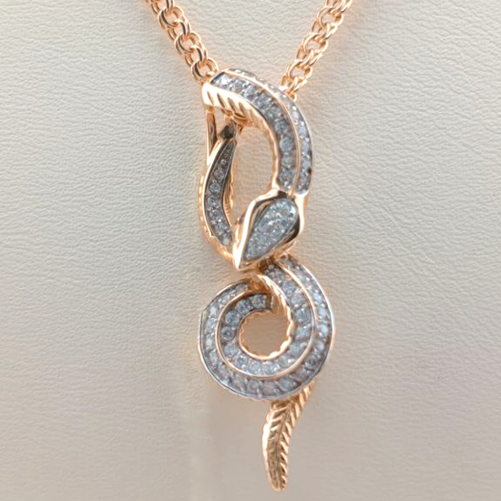 Изображение Золотая подвеска "Змейка"