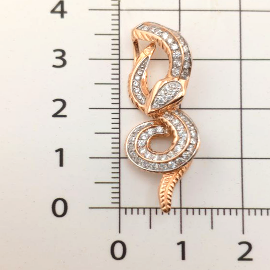 Изображение Золотая подвеска "Змейка"