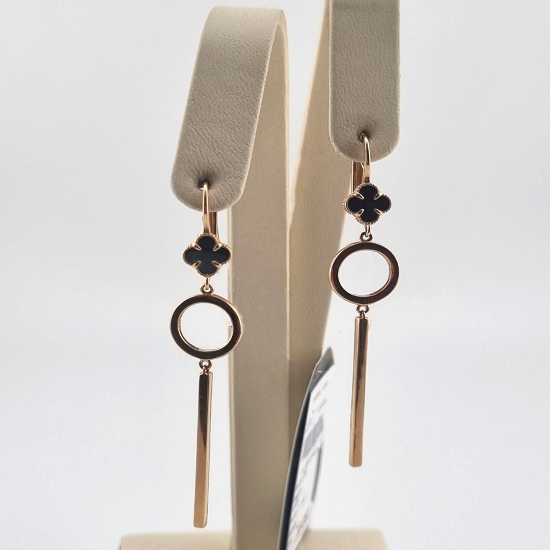 Изображение Золотые серьги-подвески 585 пробы