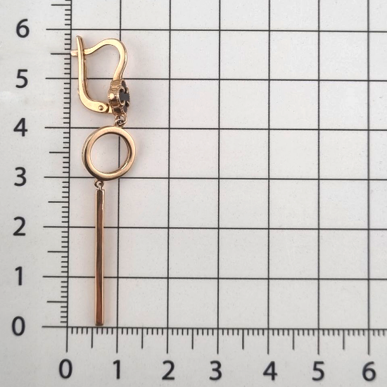 Изображение Золотые серьги-подвески 585 пробы