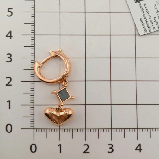 Изображение Золотые серьги-подвесы с ониксом