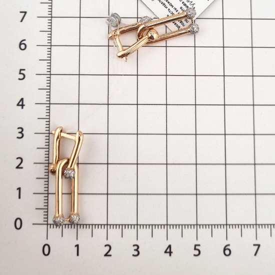 Изображение Золотые серьги с фианитами