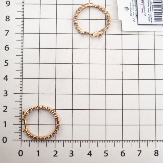 Изображение Золотые серьги с фианитами