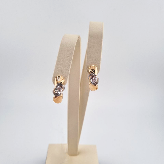 Изображение Золотые серьги с фианитами