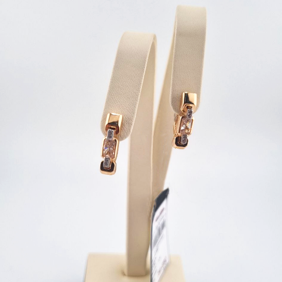 Изображение Золотые серьги с бриллианитами