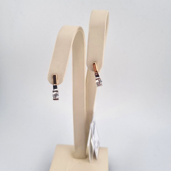 Изображение Золотые серьги с фианитами