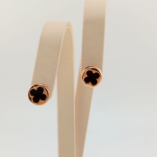 Изображение Золотые серьги-пусеты с агатом