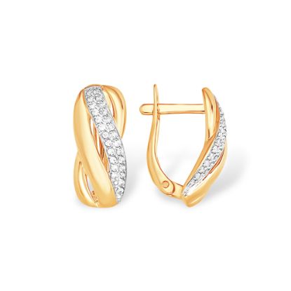 Изображение Золотые серьги с фианитами