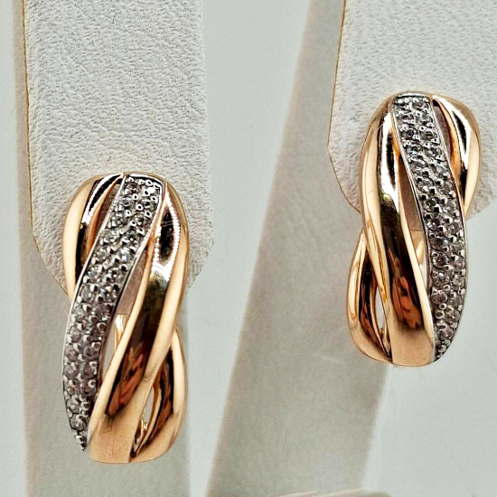 Изображение Золотые серьги с фианитами