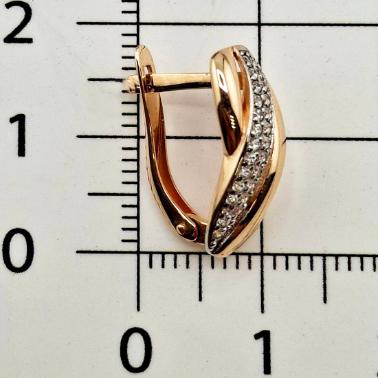 Изображение Золотые серьги с фианитами