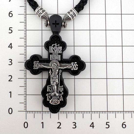 Изображение Крест на дереве с серебром 925 пробы