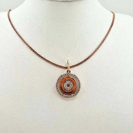 Изображение Золотая подвеска с фианитами