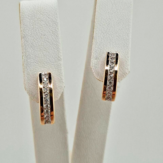 Изображение Золотые серьги с фианитами