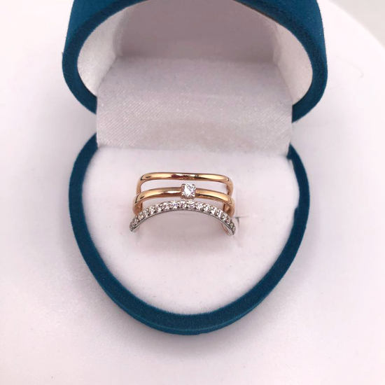 Изображение Золотое кольцо с фианитами