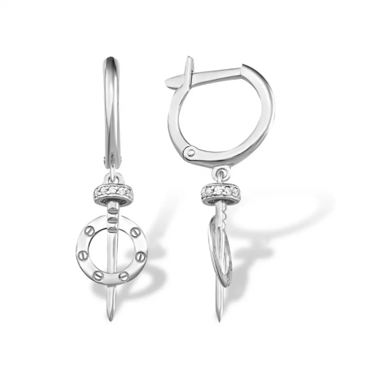 Изображение Серебряные серьги "Гвоздь"