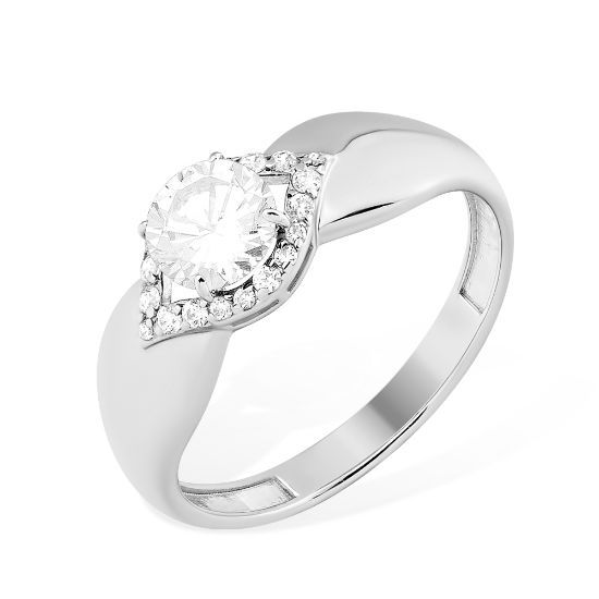 Изображение Серебряное кольцо с фианитами